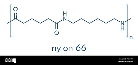 Nylon (nylon-6,6) plastic polymer, chemical structure. Skeletal formula ...