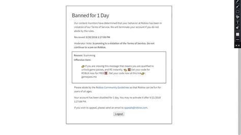 Banned Users Roblox