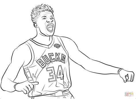 Giannis Antetokounmpo coloring page | Free Printable Coloring Pages