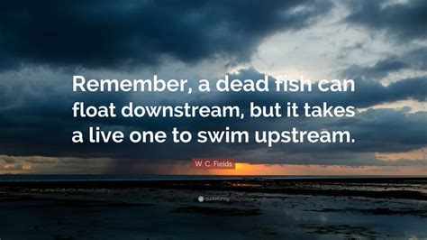 W. C. Fields Quote: “Remember, a dead fish can float downstream, but it takes a live one to swim ...