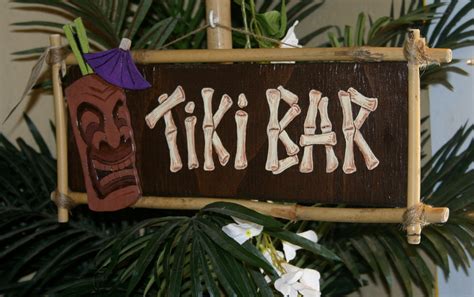 Tiki Bar Sign featuring Tiki Mug with purple cocktail by tikiali