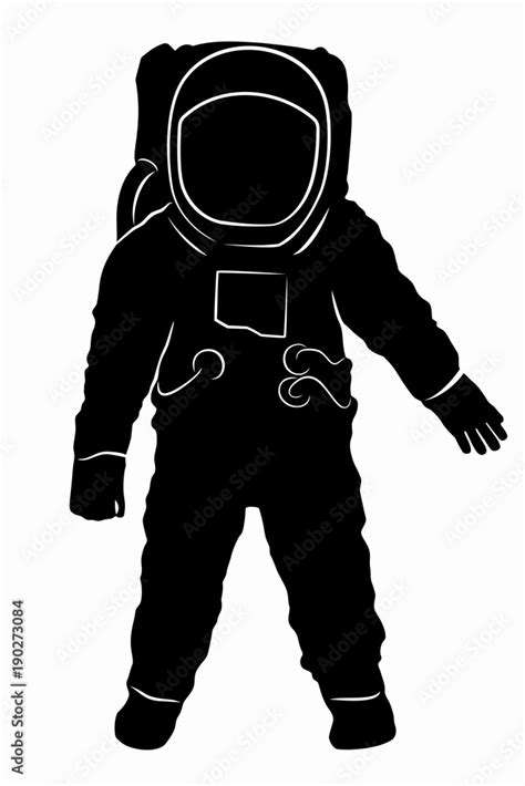 silhouette of astronaut, vector drawing Stock Vector | Adobe Stock