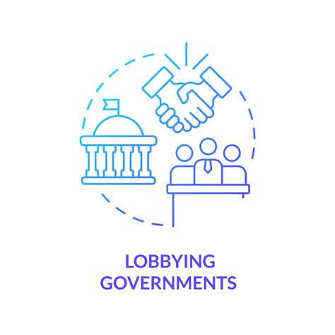 Lobbying governments blue gradient concept icon. Organizations influence. Form of advocacy ...