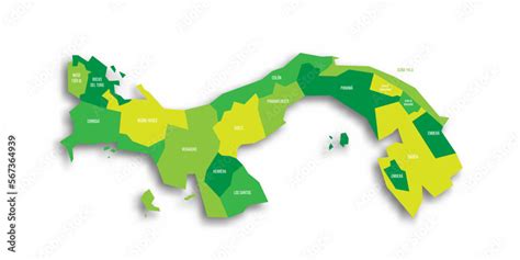 Panama political map of administrative divisions Stock Vector | Adobe Stock