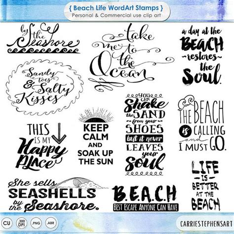 Beach Typography Word Art, Summer Inspirational Quote, Digital ...