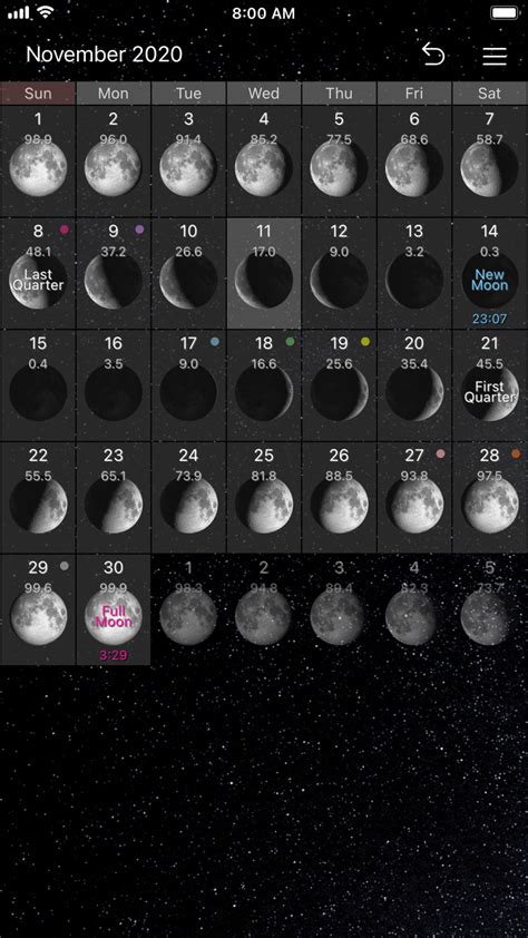 Simple Moon Phase Calendar for iPhone - Download