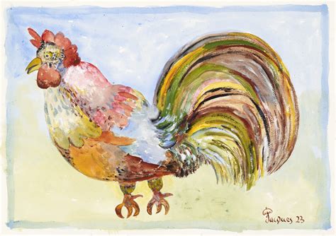 “Barbarian Rooster” is an Original Painting by Jacques Pepin