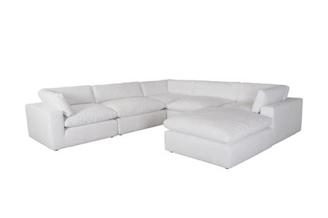 XL CLOUD WHITE Sectional + Ottoman Set