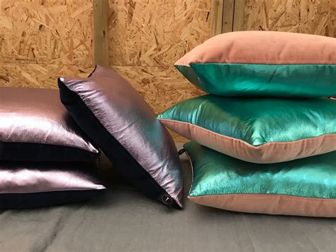 Metallic Leather Feather Cushions - Etsy