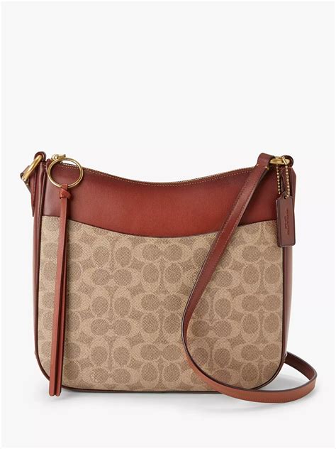 Coach Signature Chaise Cross Body Bag, Tan Rust at John Lewis & Partners