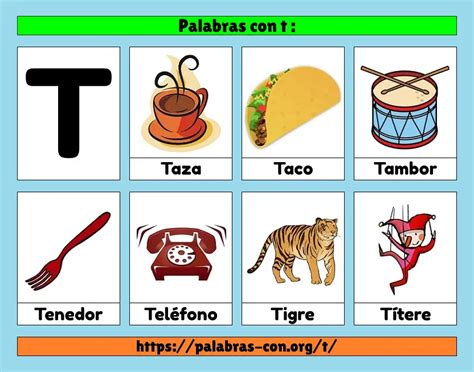 Palabras que empiezan con la letra t - Educación Activa