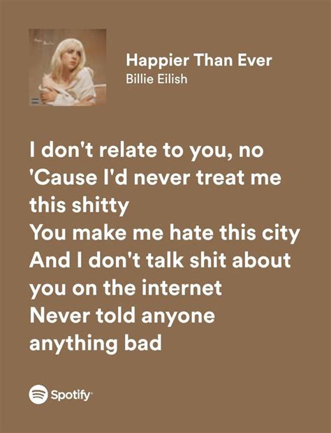 Happier Than Ever - Billie Eilish (lyrics) | Lagu, Kartu lucu, Kartu