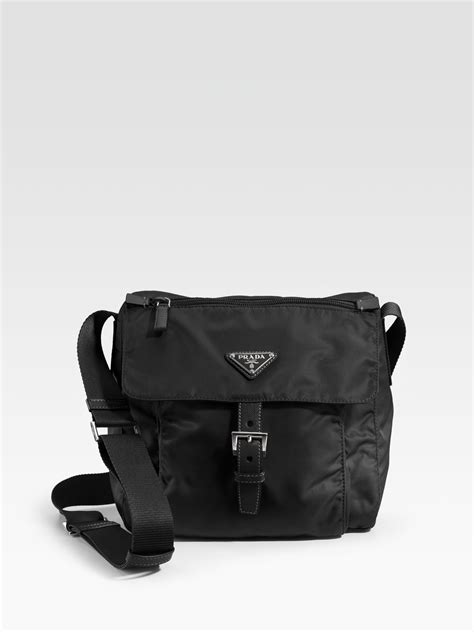 Prada Vela Messenger Bag in Black - Lyst