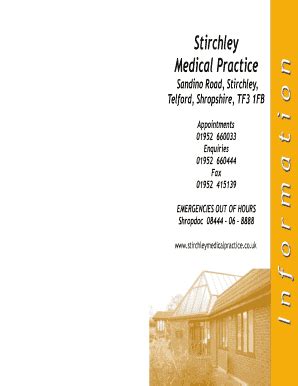 Fillable Online stirchleymedicalpractice co Practice Leaflet for Stirchley Medical Practice ...