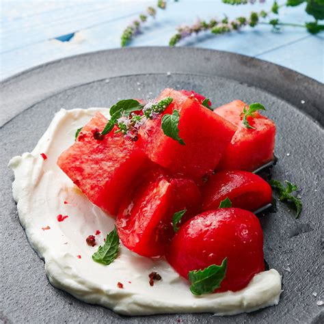 EASY Watermelon Salad Recipe with Mint and Labneh