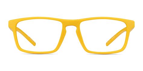 First - Rectangulaire Jaune Monture Lunettes de vue Pour Hommes ...