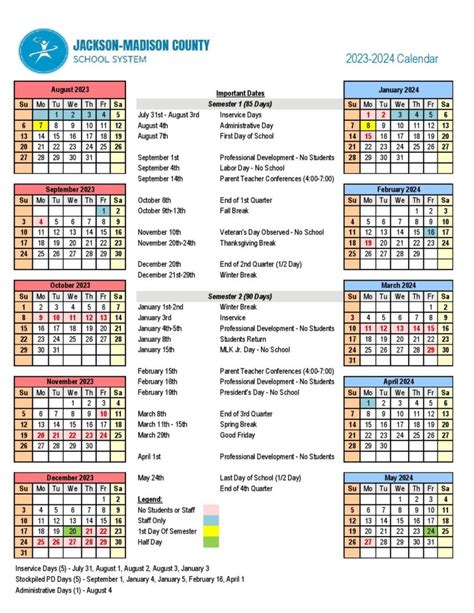 Madison County Schools Calendar 2024-2025 (Holiday Breaks)