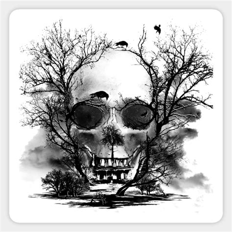 Haunted Skull Mansion - Haunted House - Sticker | TeePublic