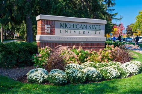 East Lansing MI - October 18, 2022: Michigan State University Entrance ...