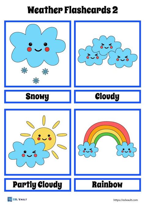 44 free weather flashcards - ESL Vault