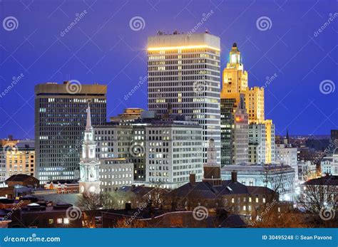 Providence, Rhode Island Skyline Stock Photo - Image of american, town ...