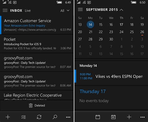 Outlook Mail and Calendar App on Windows 10 Mobile Gains Dark Theme