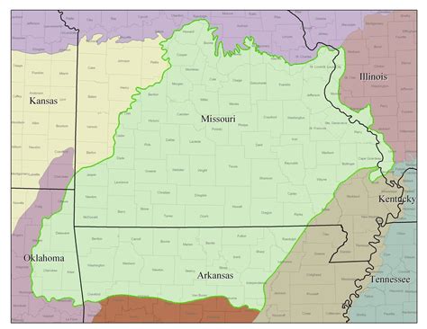 Ozark Mountains Map