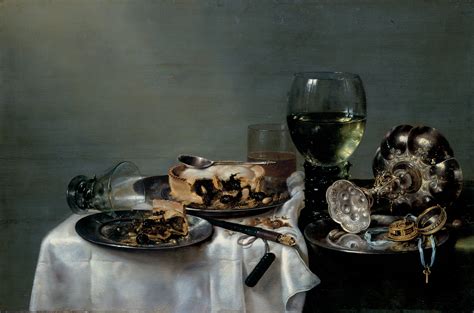 Willem Clasz Heda - Breakfast Table with Blackberry Pie | Breakfast table, Blackberry pie ...