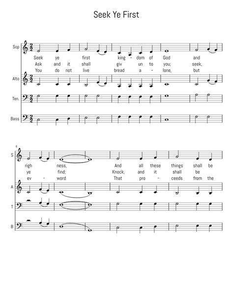 Seek Ye First, SATB Sheet music for Vocals (Choral) | Download and ...