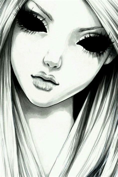 Horror girl | Dark art drawings, Scary drawings, Creepy drawings