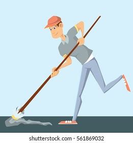 Janitor Janitor Cartoon Character Cartoon Character Stock Vector ...