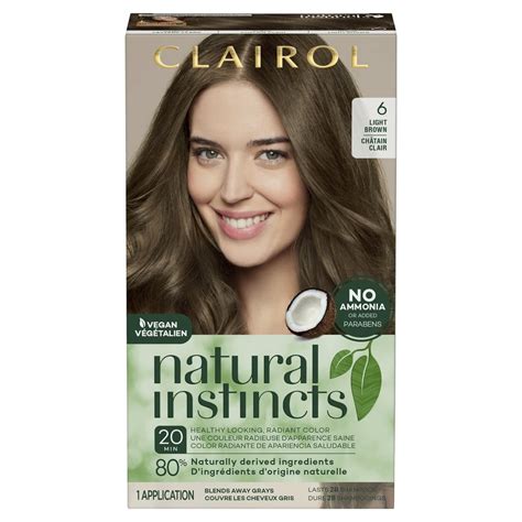 Clairol Natural Instincts Demi-Permanent Hair Color Crème 6 Light Brown ...