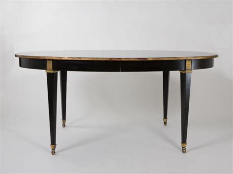 Oval Black Lacquer Dining Table at 1stDibs