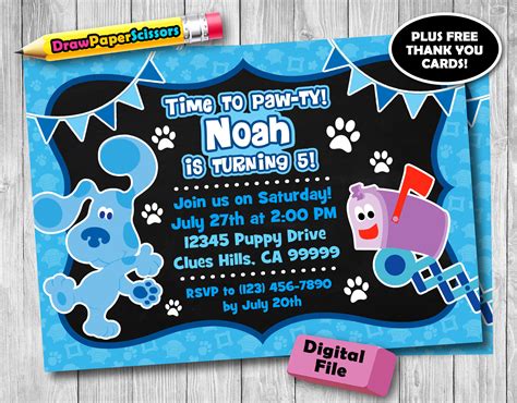 Blue's Clues Tall Birthday Party Invitation | lupon.gov.ph