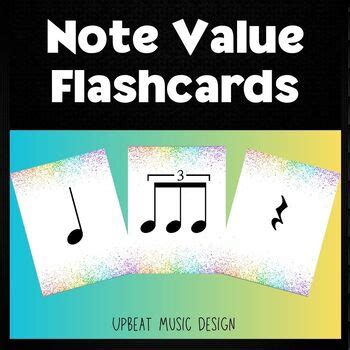 Note Value Flashcards by Upbeat Music | TPT