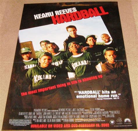 Hard Ball Movie Poster 27x40 Used Diane Lane, Graham Beckel, Keanu ...