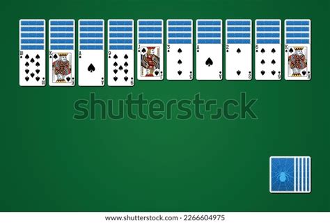 Spider Solitaire Card Game On Green Stock Vector (Royalty Free ...