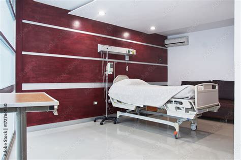 Empty hospital room with AC and sofa for visitors Stock Photo | Adobe Stock