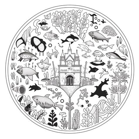 Ecosystem Exploration Coloring - Coloring Page