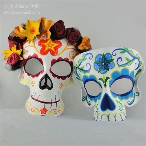 Dia de los Muertos Duet Masks by Beadmask on DeviantArt