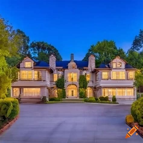 Luxurious california mansion in a suburban neighborhood on Craiyon