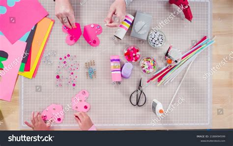 Flat Lay Kids Papercraft Making Paper Stock Photo 2188494599 | Shutterstock