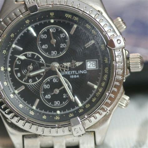 Breitling Watch 1884 Swiss Made Stainless Steel Chronograph Quartz ...