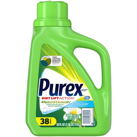 Purex Liquid Laundry Detergent, Natural Elements Linen & Lilies, 50 Fluid Ounces, 38 Loads ...