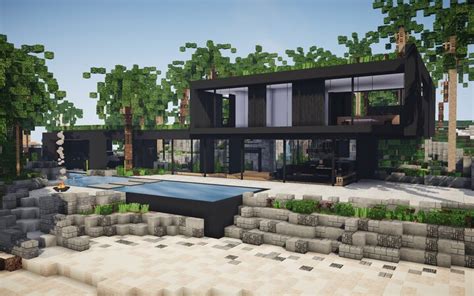 Black Modern House ||BPN SERVER Minecraft Map