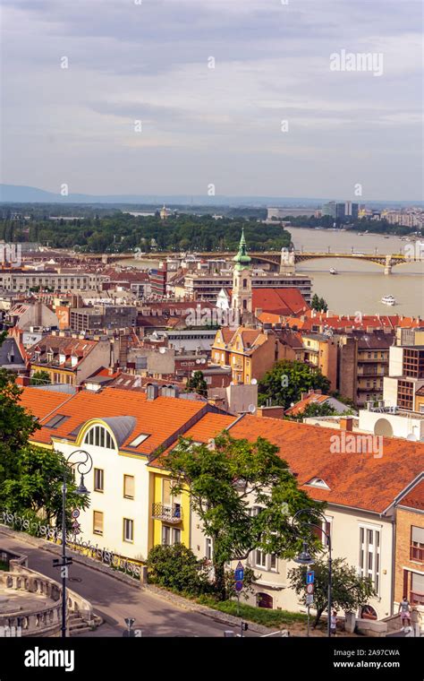 Budapest, Hungary - June 2019. Aerial view of Danube river in Budapest ...