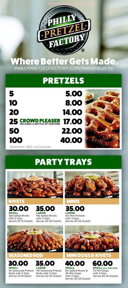 Online Menu of Philly Pretzel Factory Restaurant, Mansfield, Texas ...