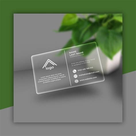 Premium PSD | Psd tempered glass morphism effect business card template ...