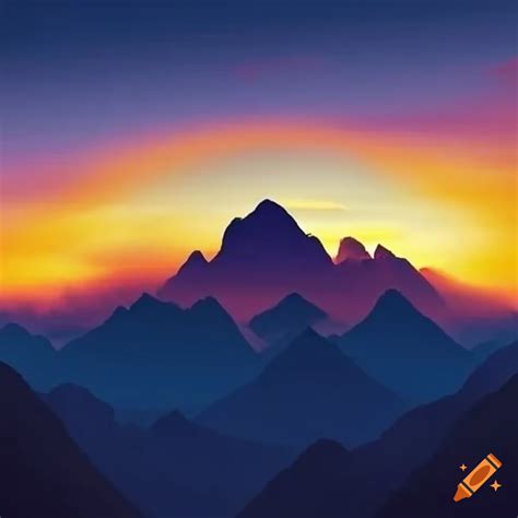 Mountain sunset scenery