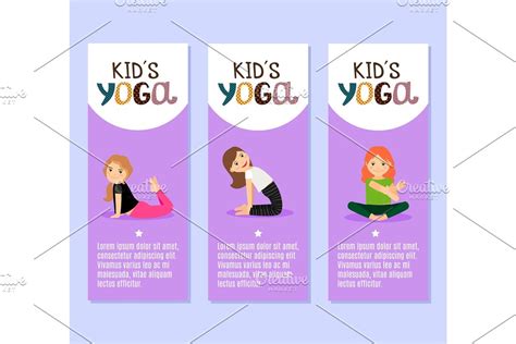 Yoga kids flyers design with girls | Creative Daddy